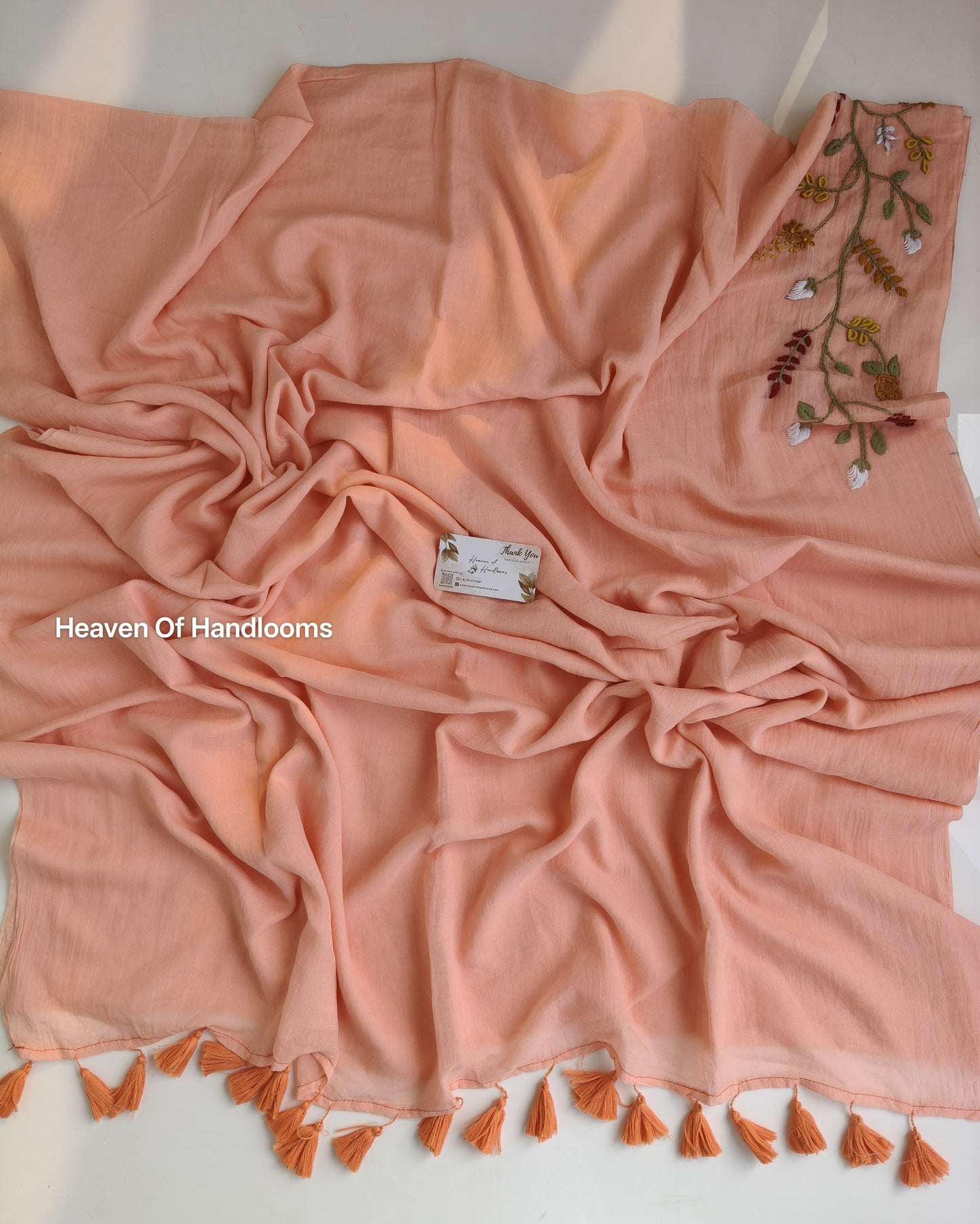 Premium Hand Stitch - Peach Flower