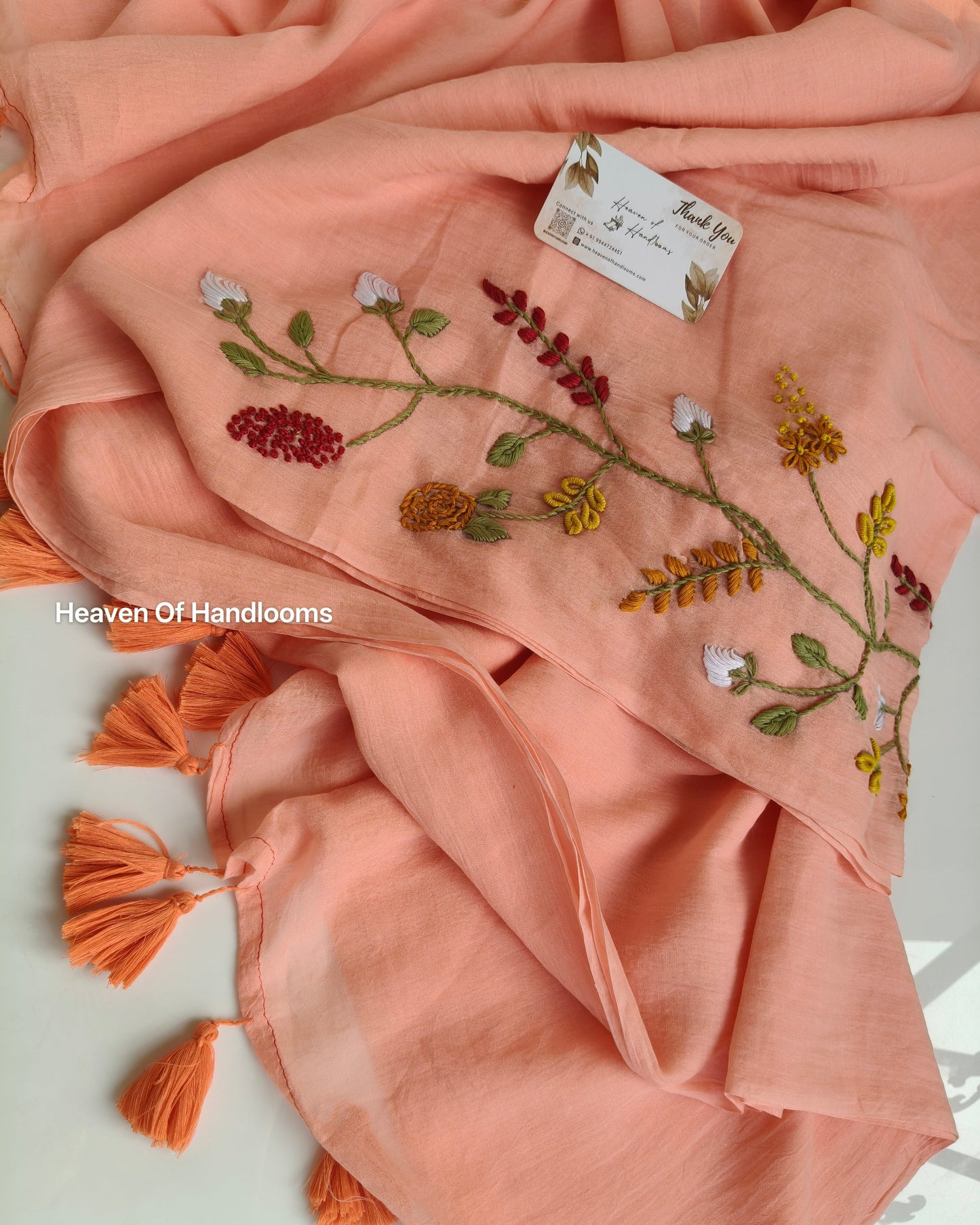 Premium Hand Stitch - Peach Flower