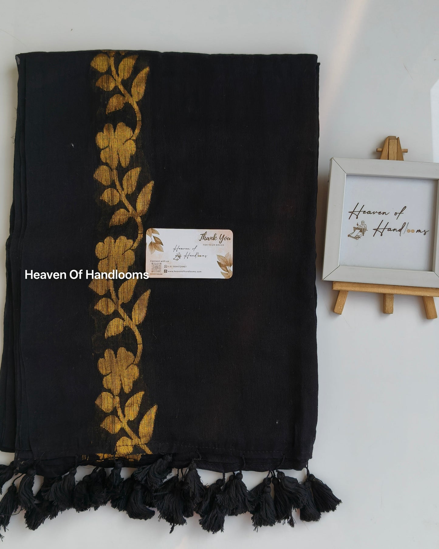 Festive Saree - Black Rose Jacquard