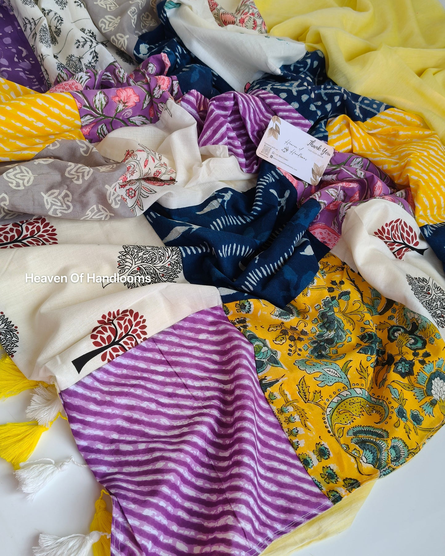 Festive Saree - Pastel Yellow Patch