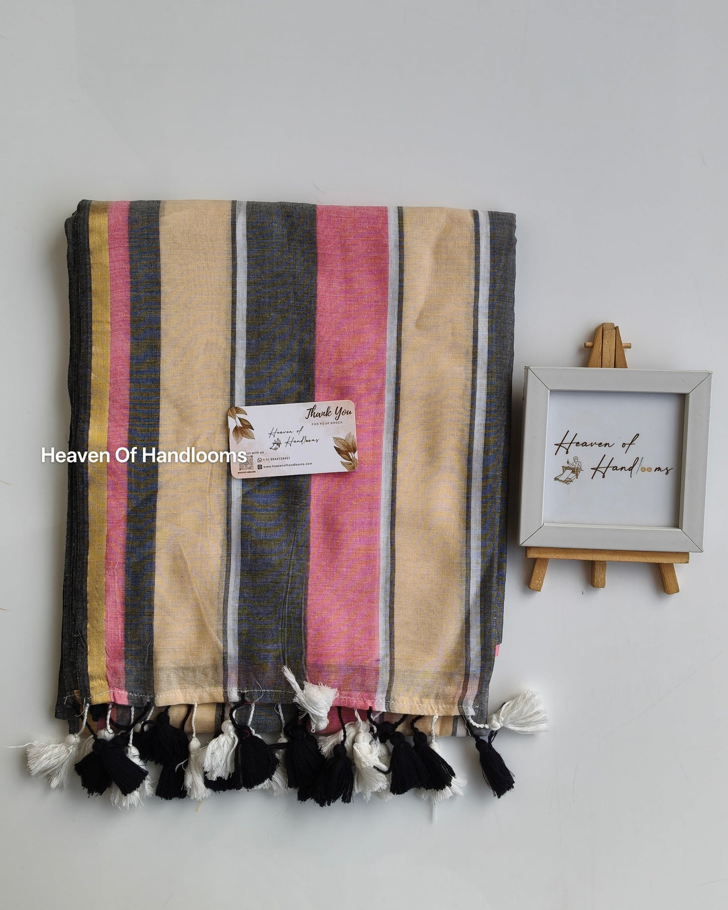 Festive Saree -  Stripe Grey