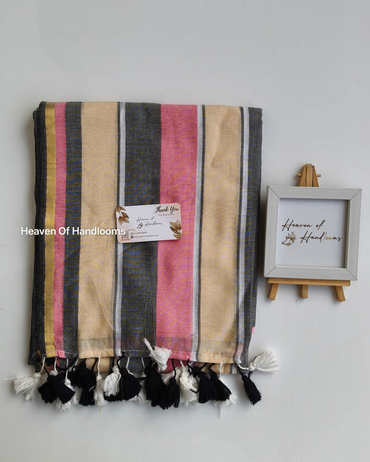 Festive Saree -  Stripe Grey