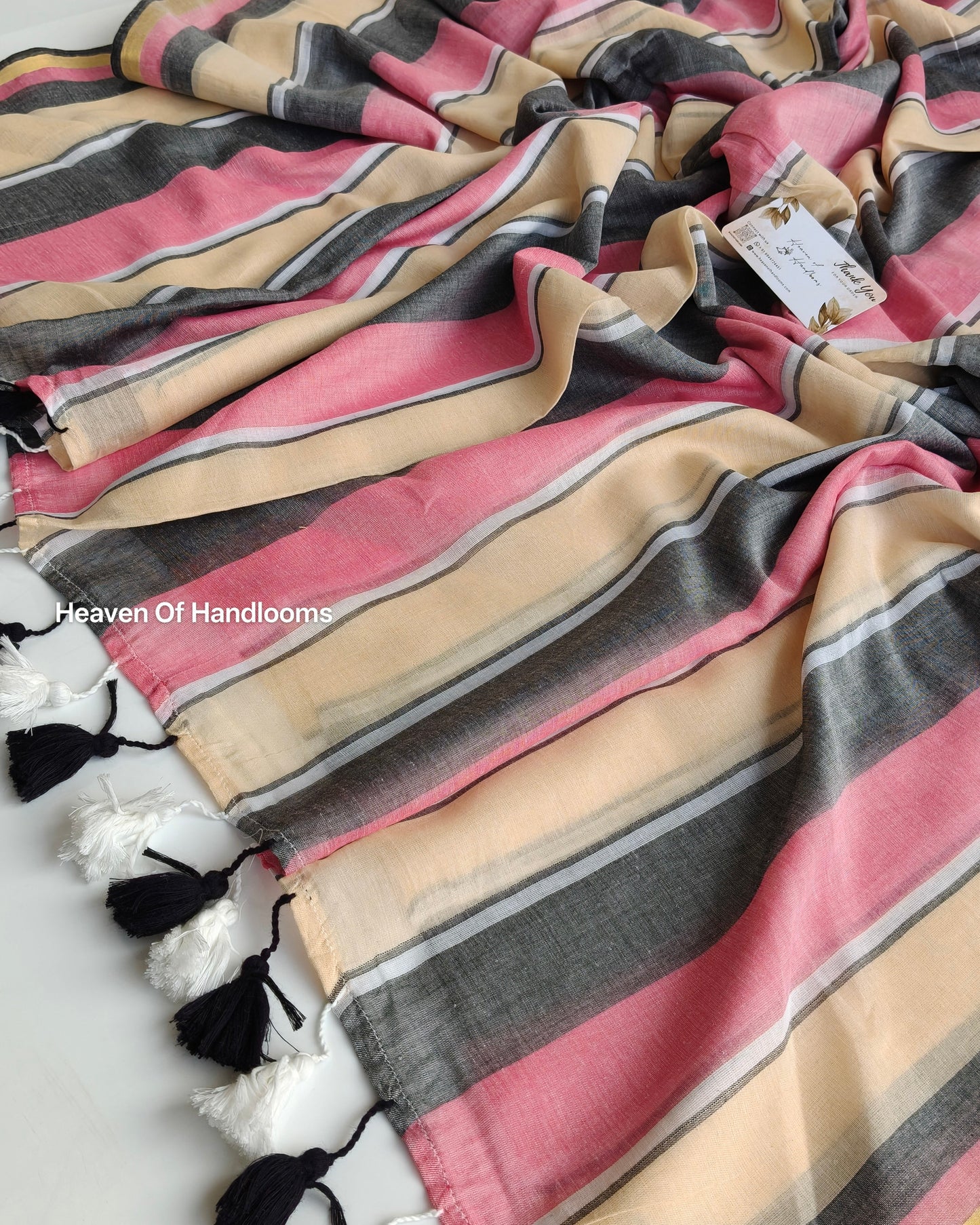 Festive Saree -  Stripe Grey