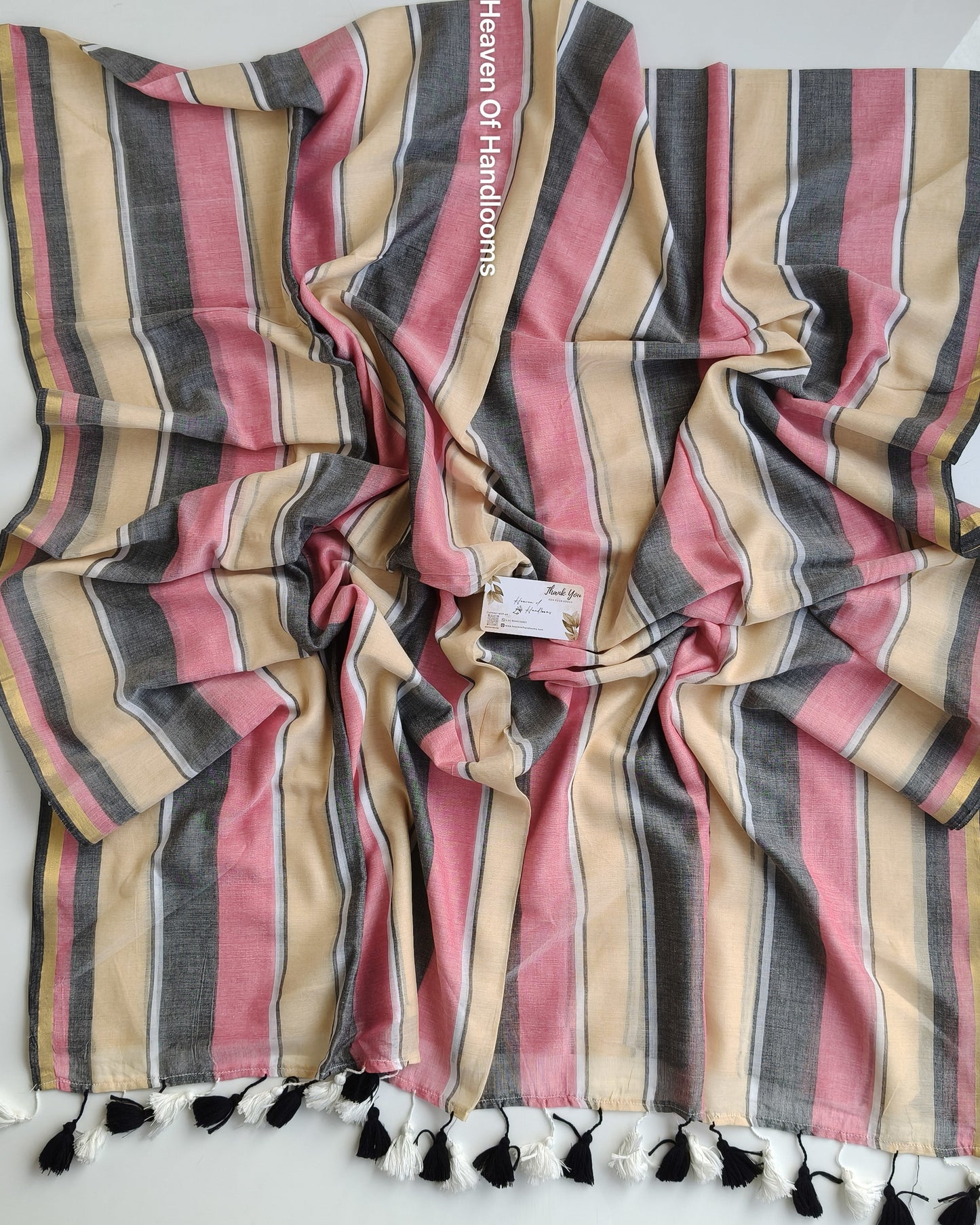Festive Saree -  Stripe Grey