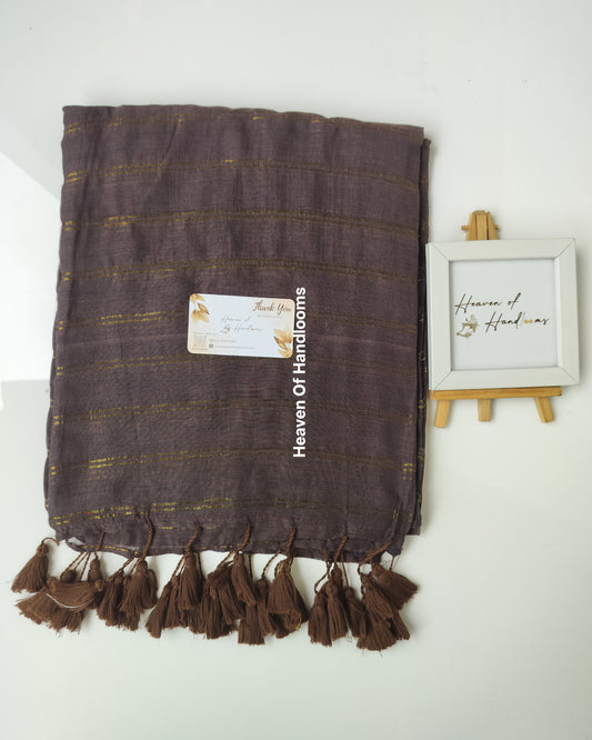 Contemporary Saree - Sugarcane with Double Zari Lines