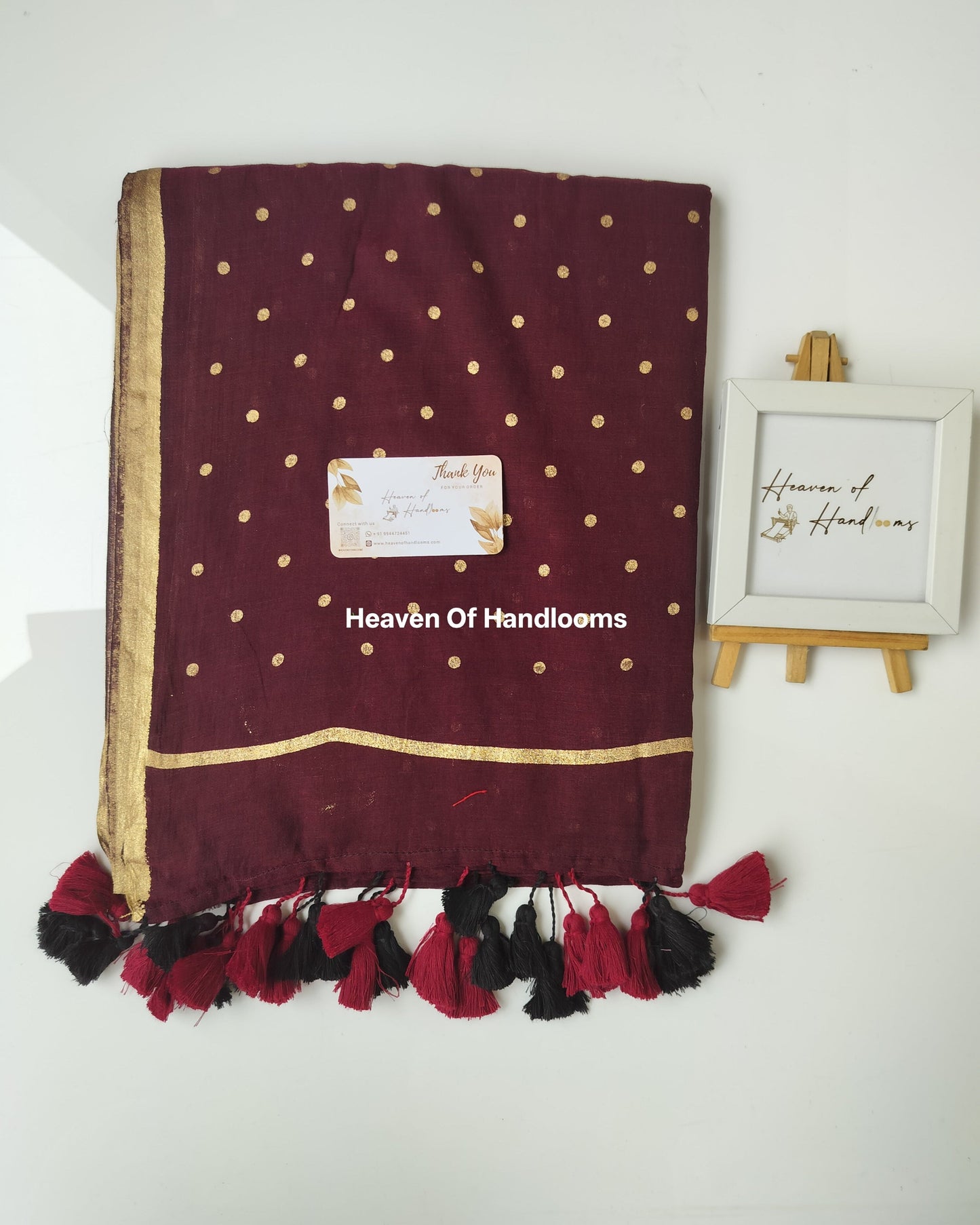 Printed Saree -  Marron Oak