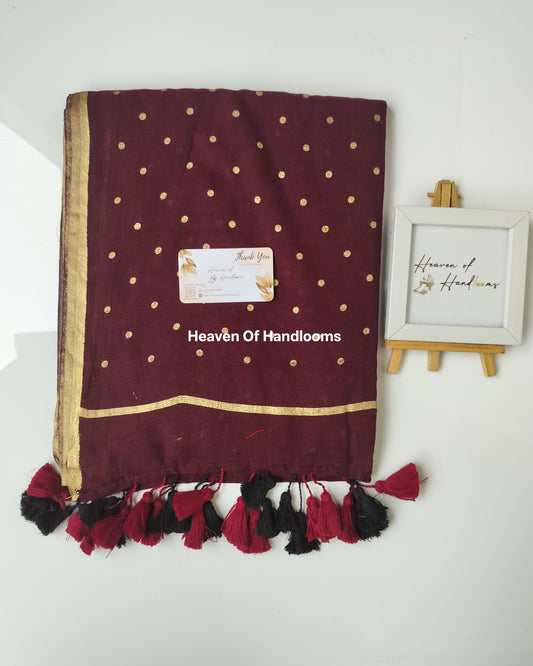 Printed Saree -  Marron Oak