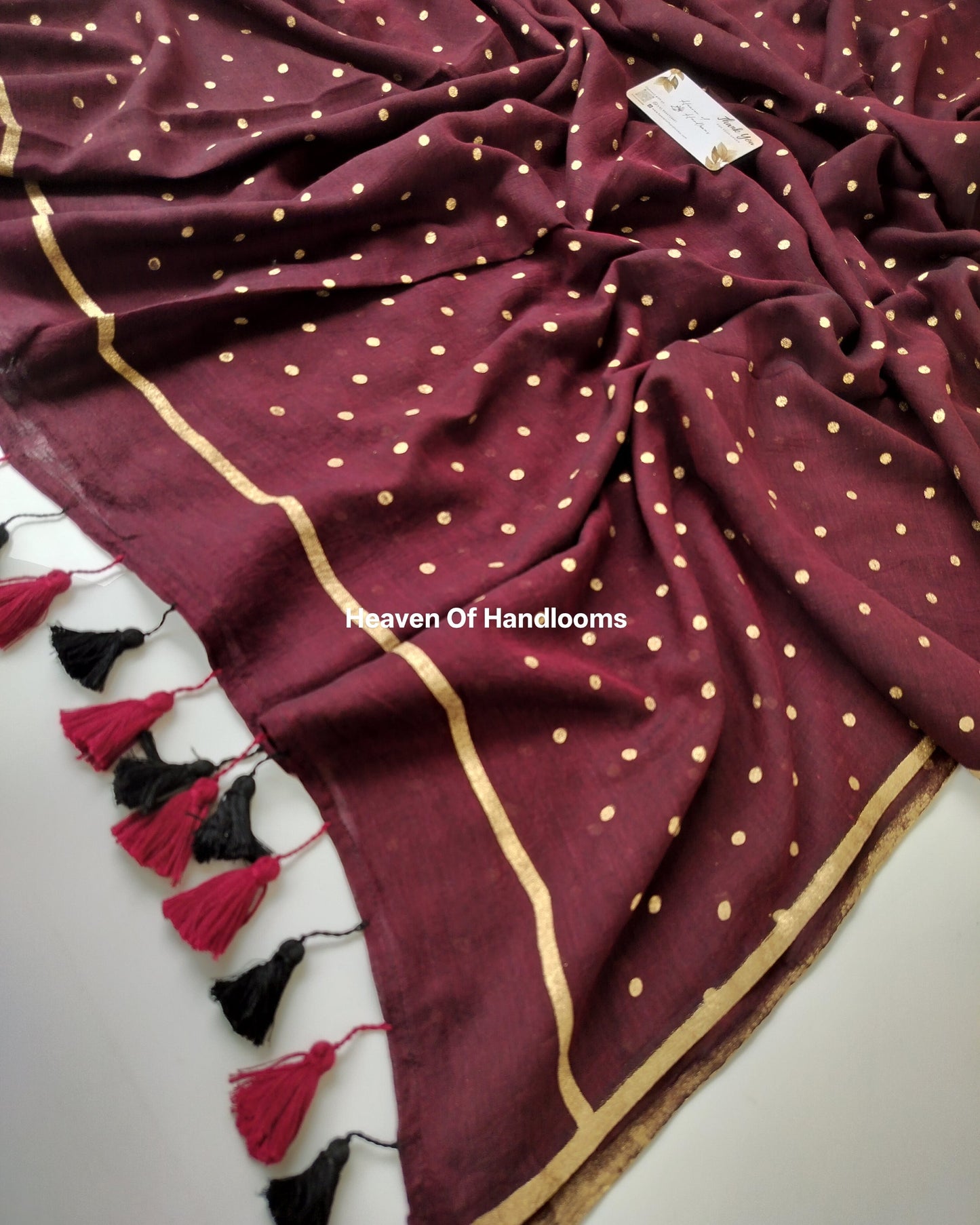 Printed Saree -  Marron Oak