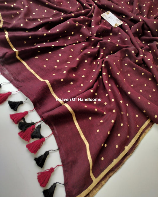 Printed Saree -  Marron Oak