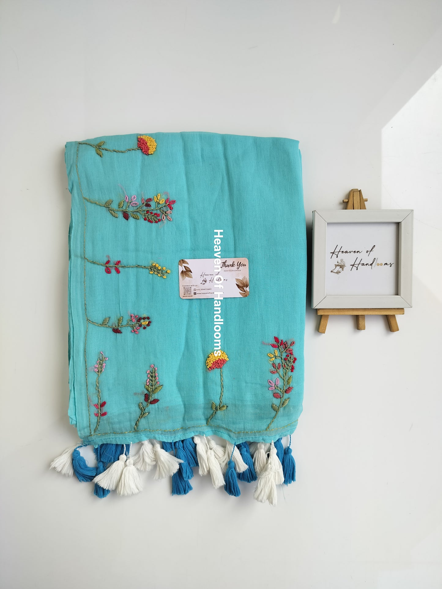 Premium Hand Stitch - Sky Floral Garden
