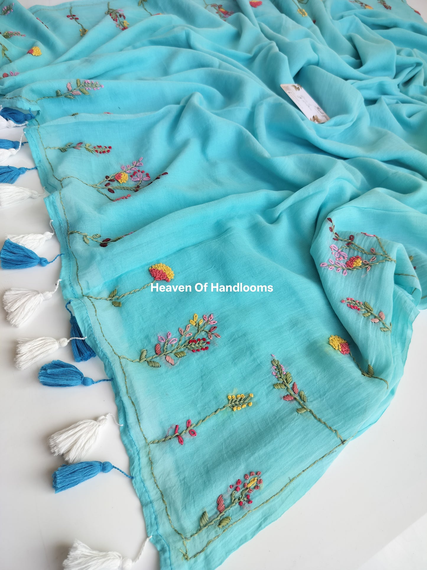 Premium Hand Stitch - Sky Floral Garden