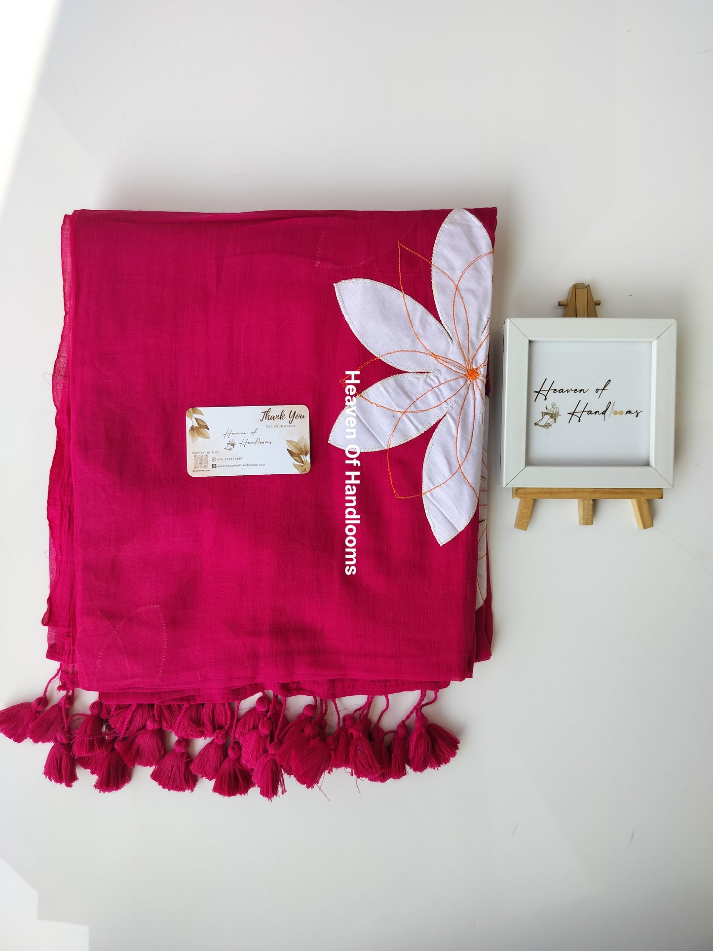 Festive Saree - Hot Pink Patch