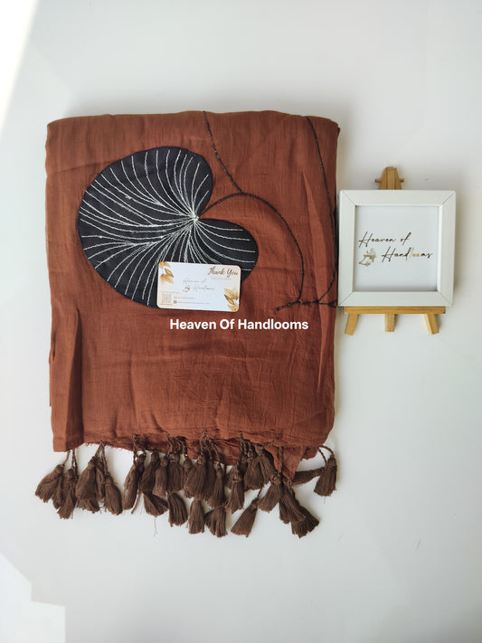 Festive Saree - Brown Patch