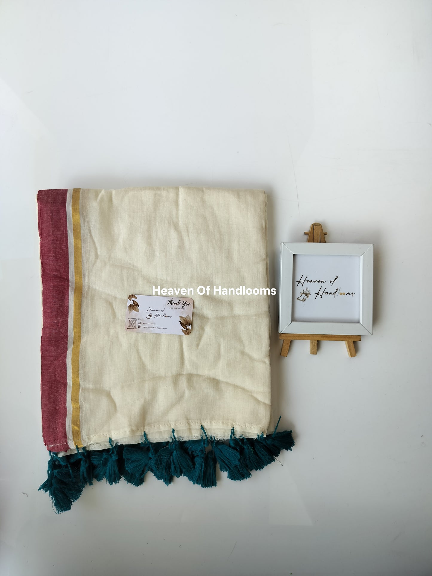 Onam-Vishu Saree - Cream Thin Ganga Jamuna
