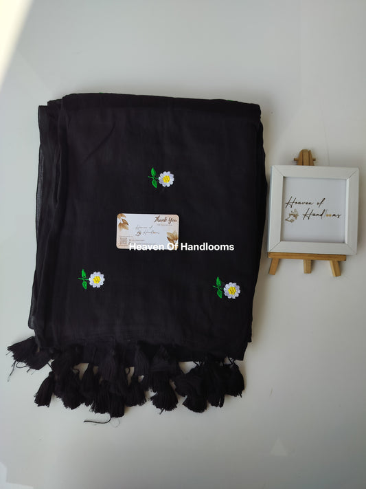 Embroidery Saree - Black Jasmine