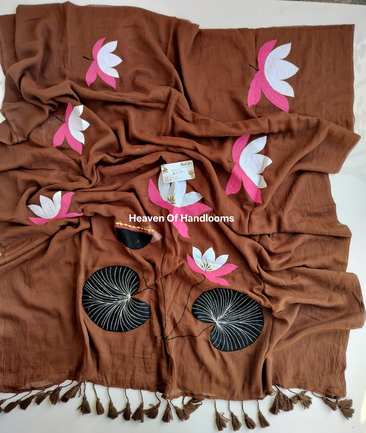 Festive Saree - Brown Patch