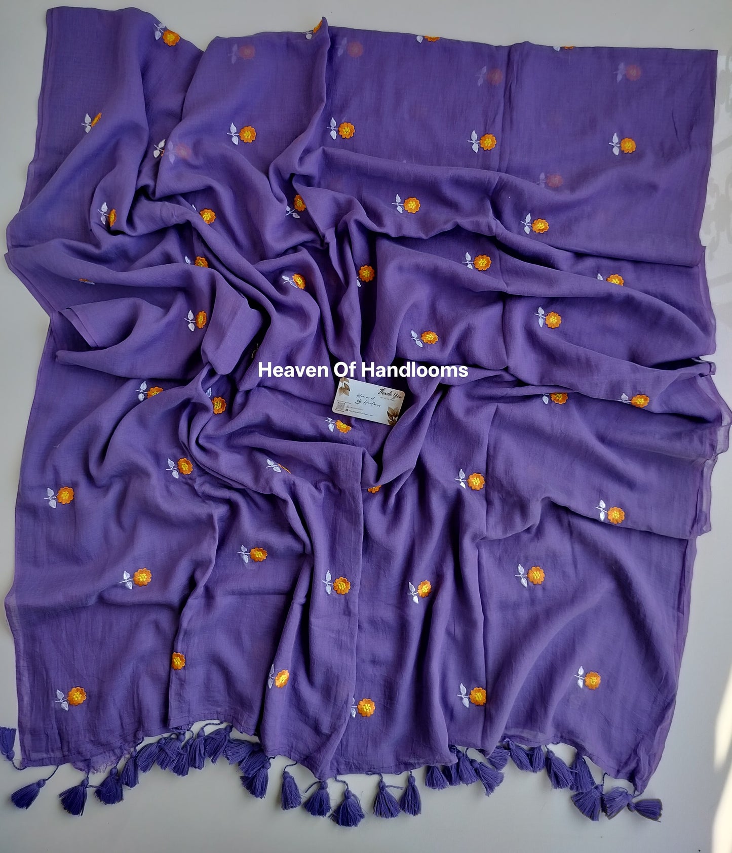Embroidery Saree - Purple Jasmine