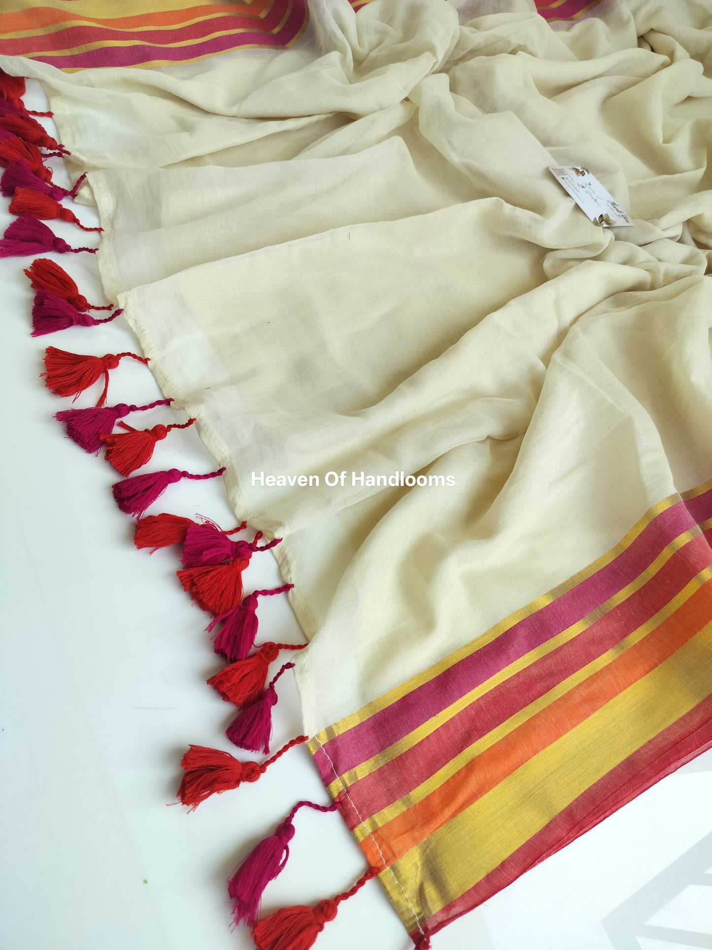 Onam-Vishu Saree - Cream Double Shade