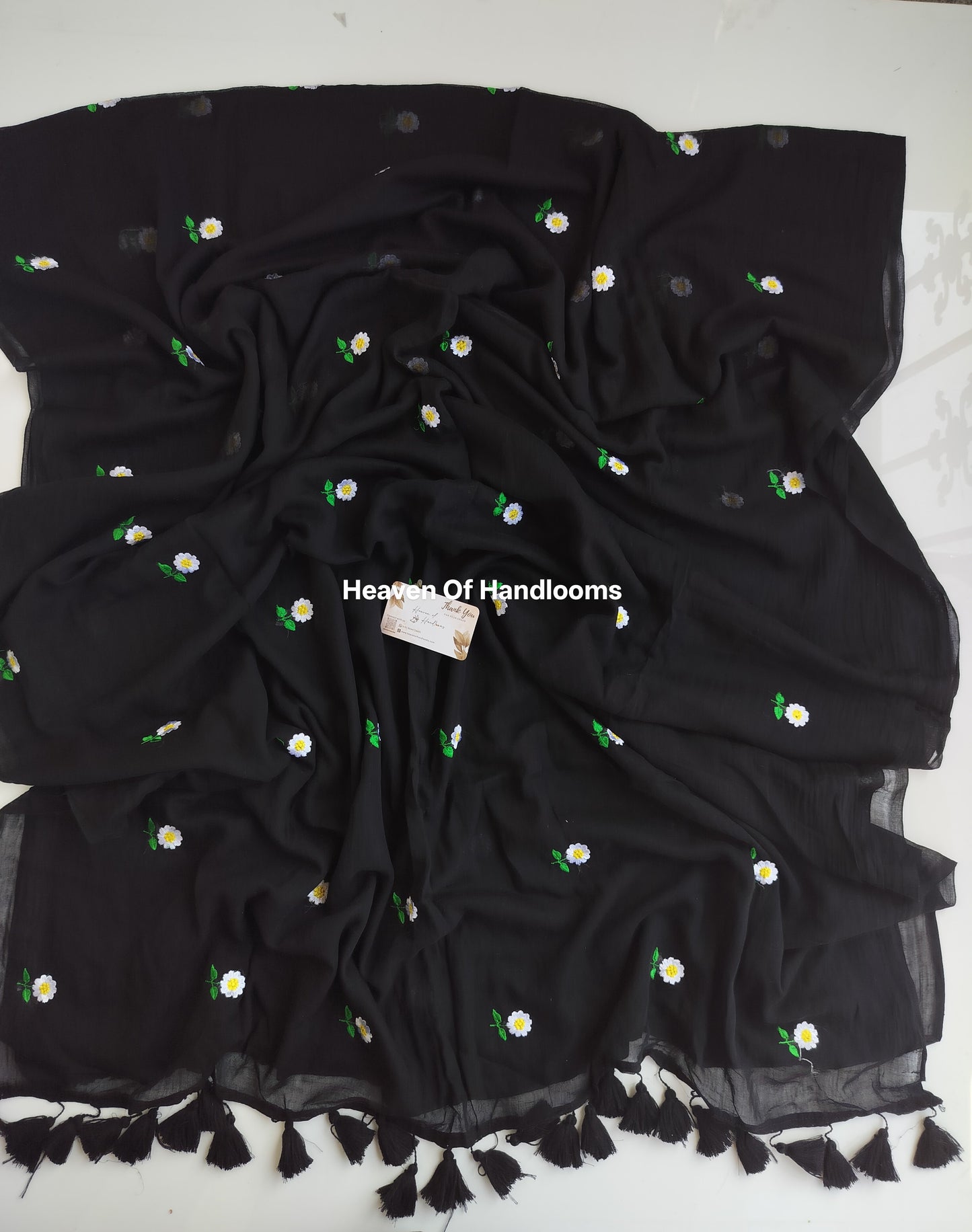 Embroidery Saree - Black Jasmine