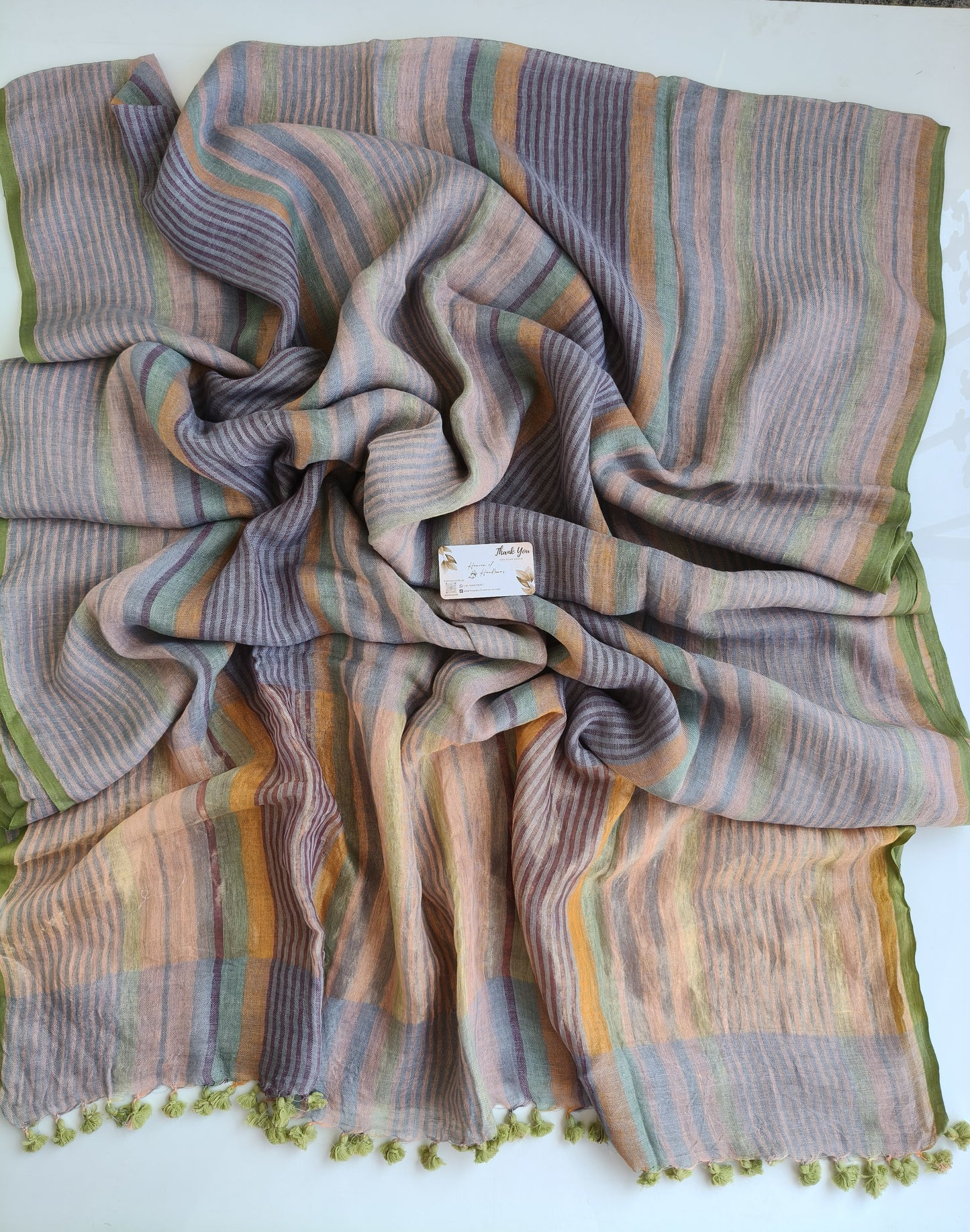 Linen by Linen - Green Tassels