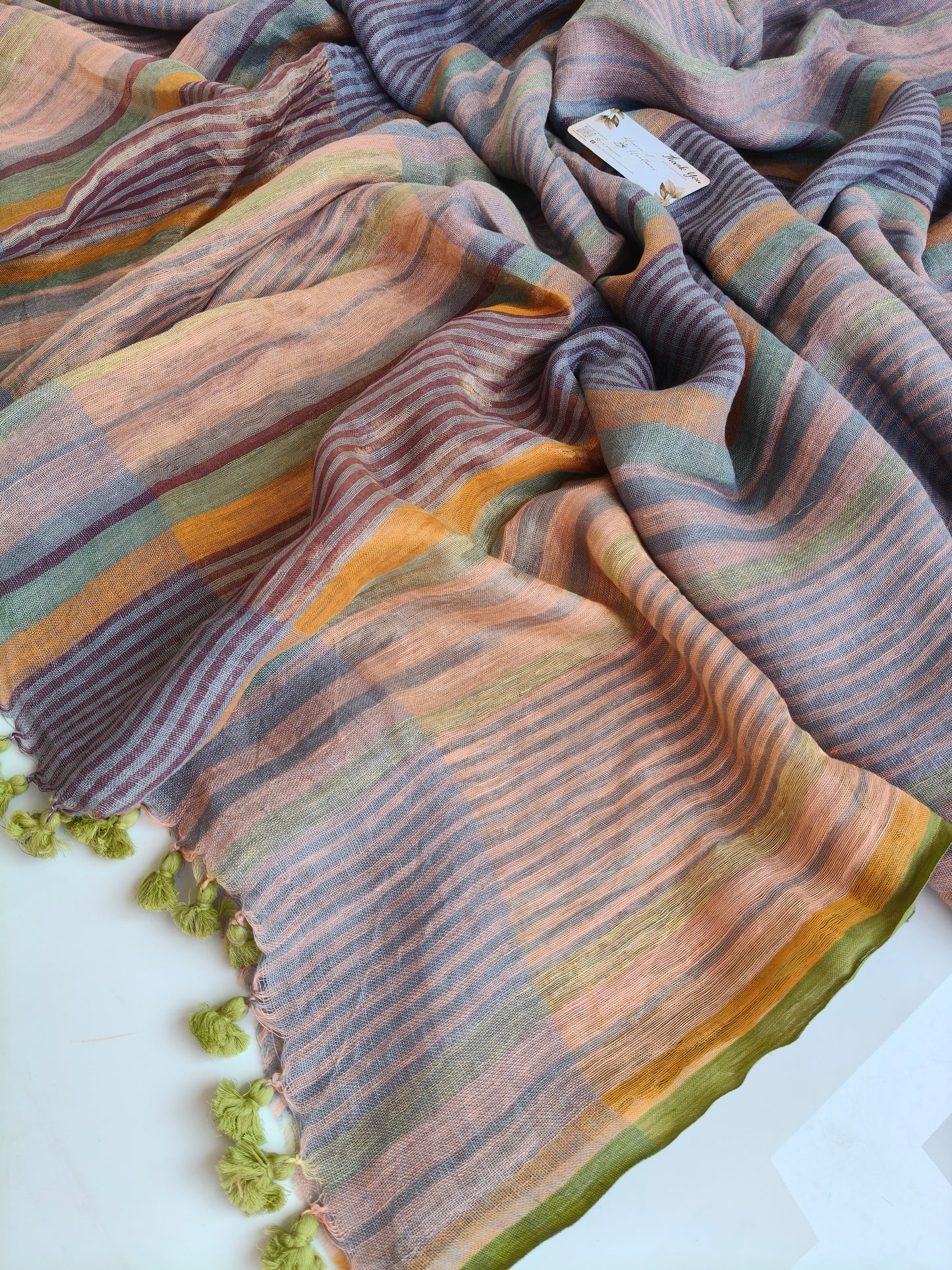 Linen by Linen - Green Tassels