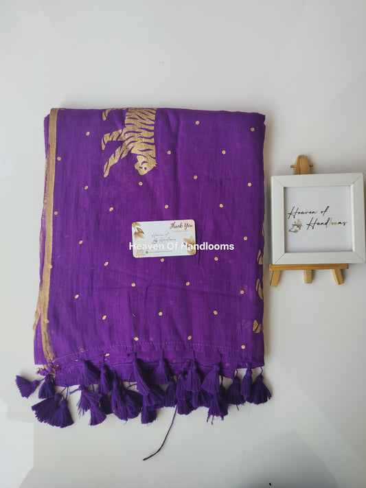 Printed Saree - Violent Tiger