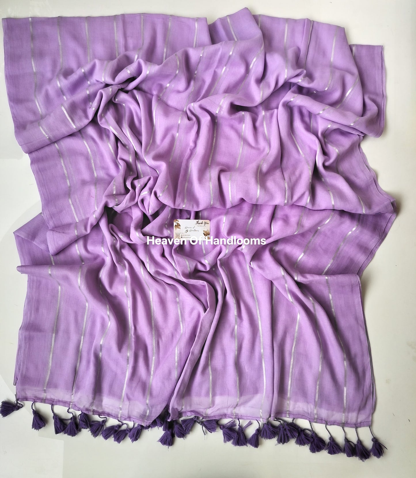 Festive Saree - Lilac Silver