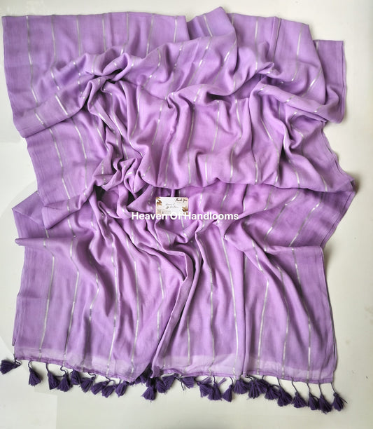 Festive Saree - Lilac Silver