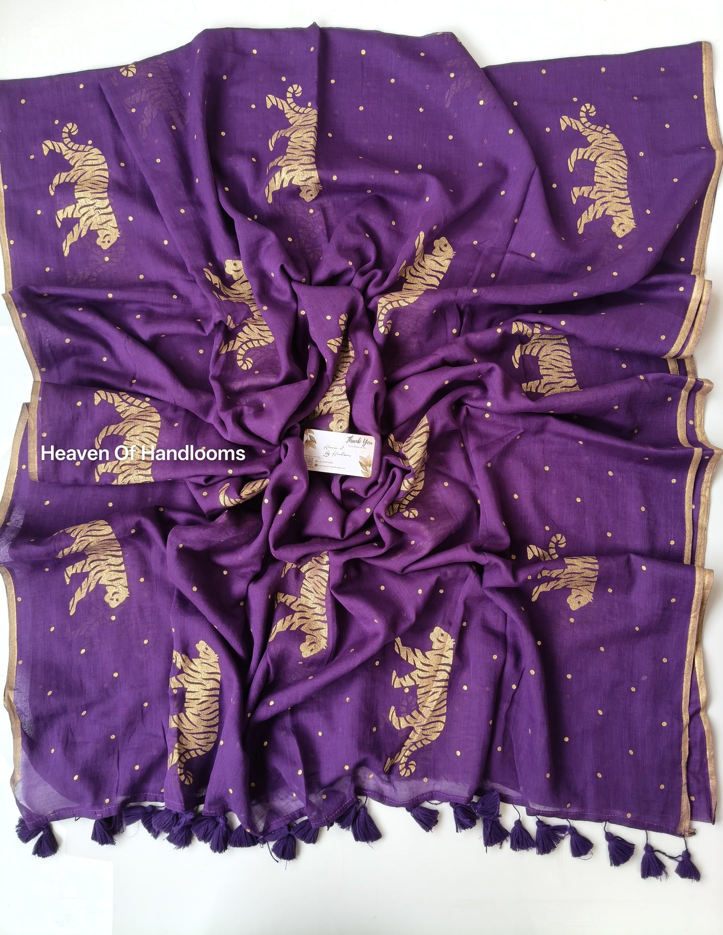 Printed Saree - Violent Tiger