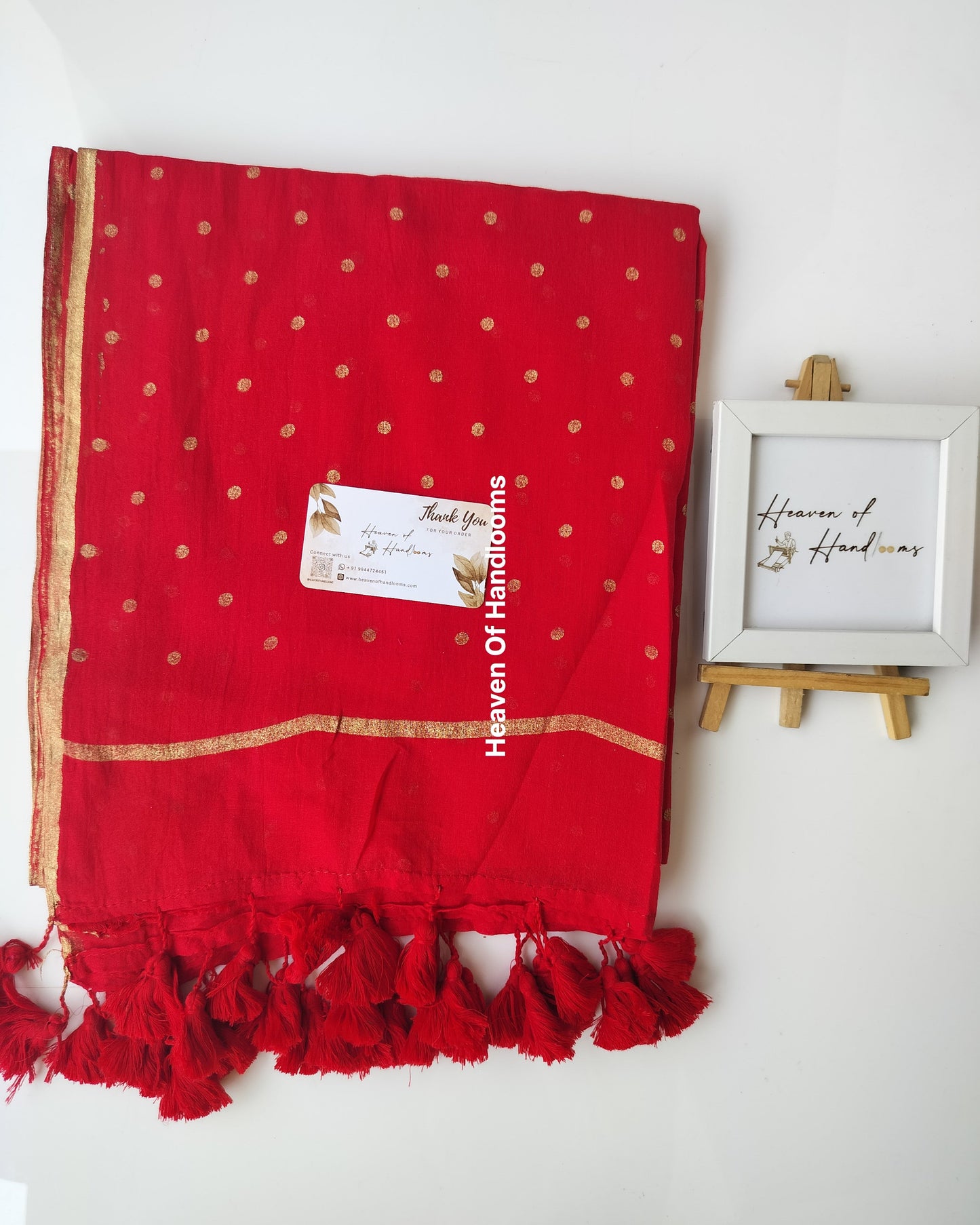 Printed Saree -  Apple Polka Dot