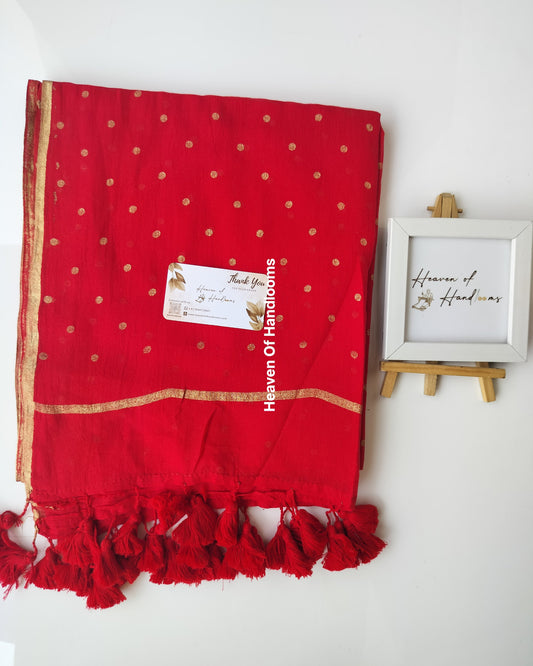 Printed Saree -  Apple Polka Dot