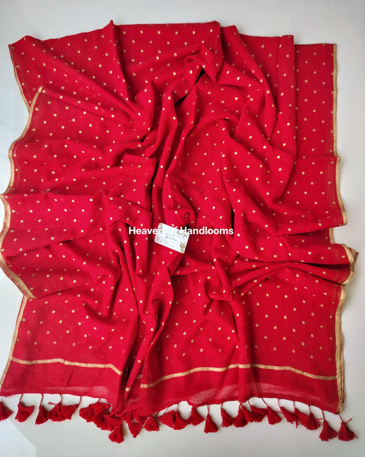 Printed Saree -  Apple Polka Dot