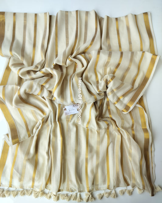 Onam-Vishu Saree -Golden Stripe Thin
