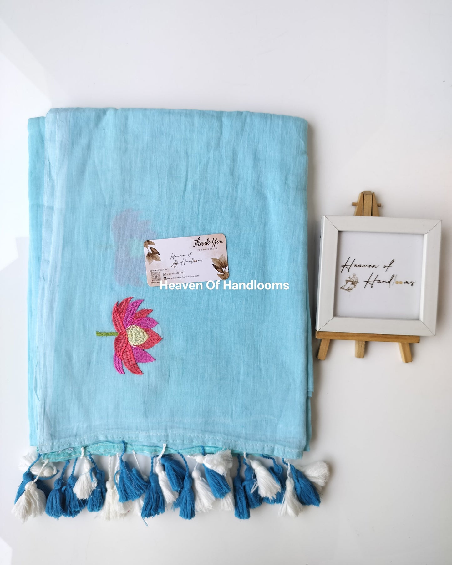 Embroidery Saree -  Sky Lotus