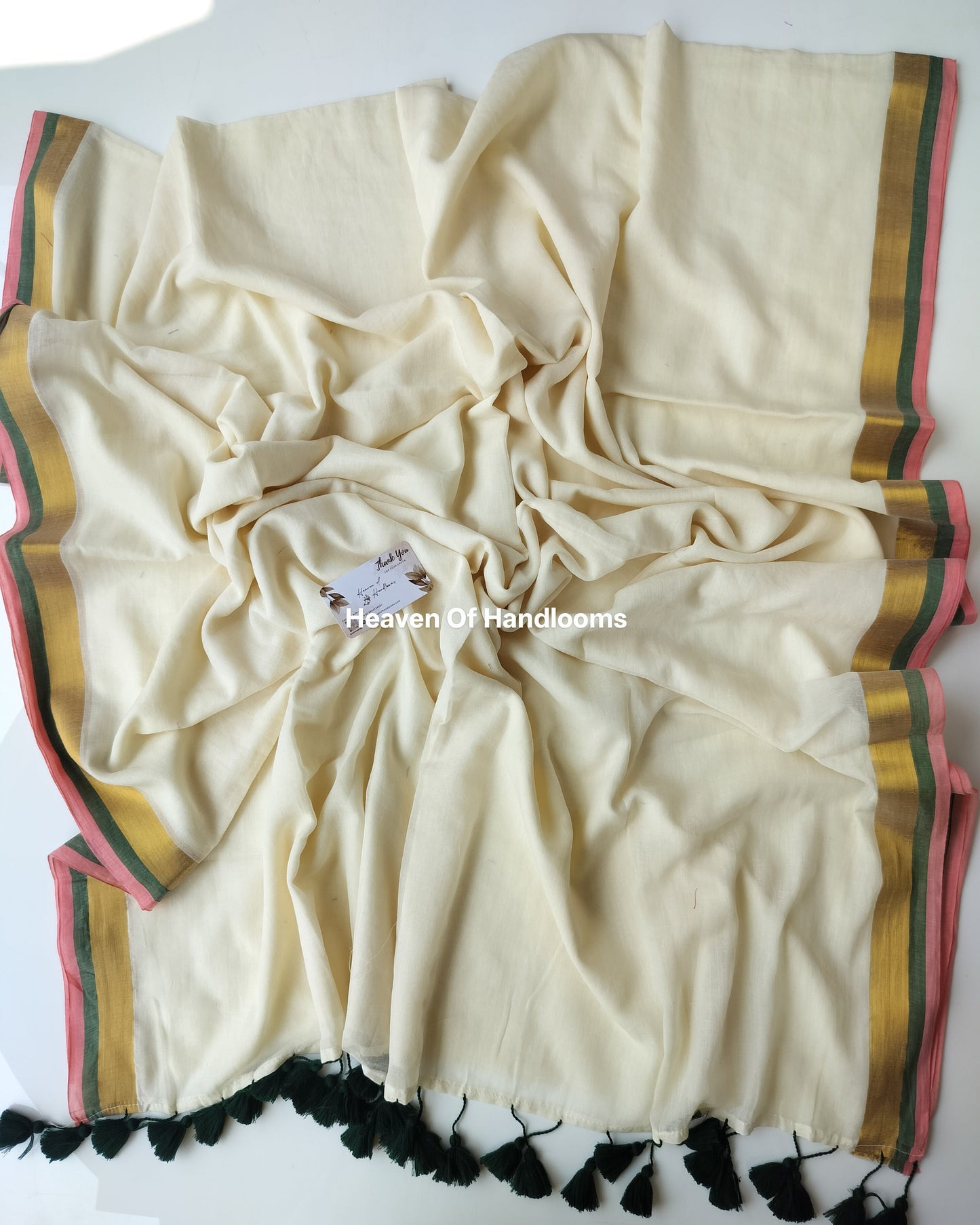 Onam-Vishu Saree -Peachy Border