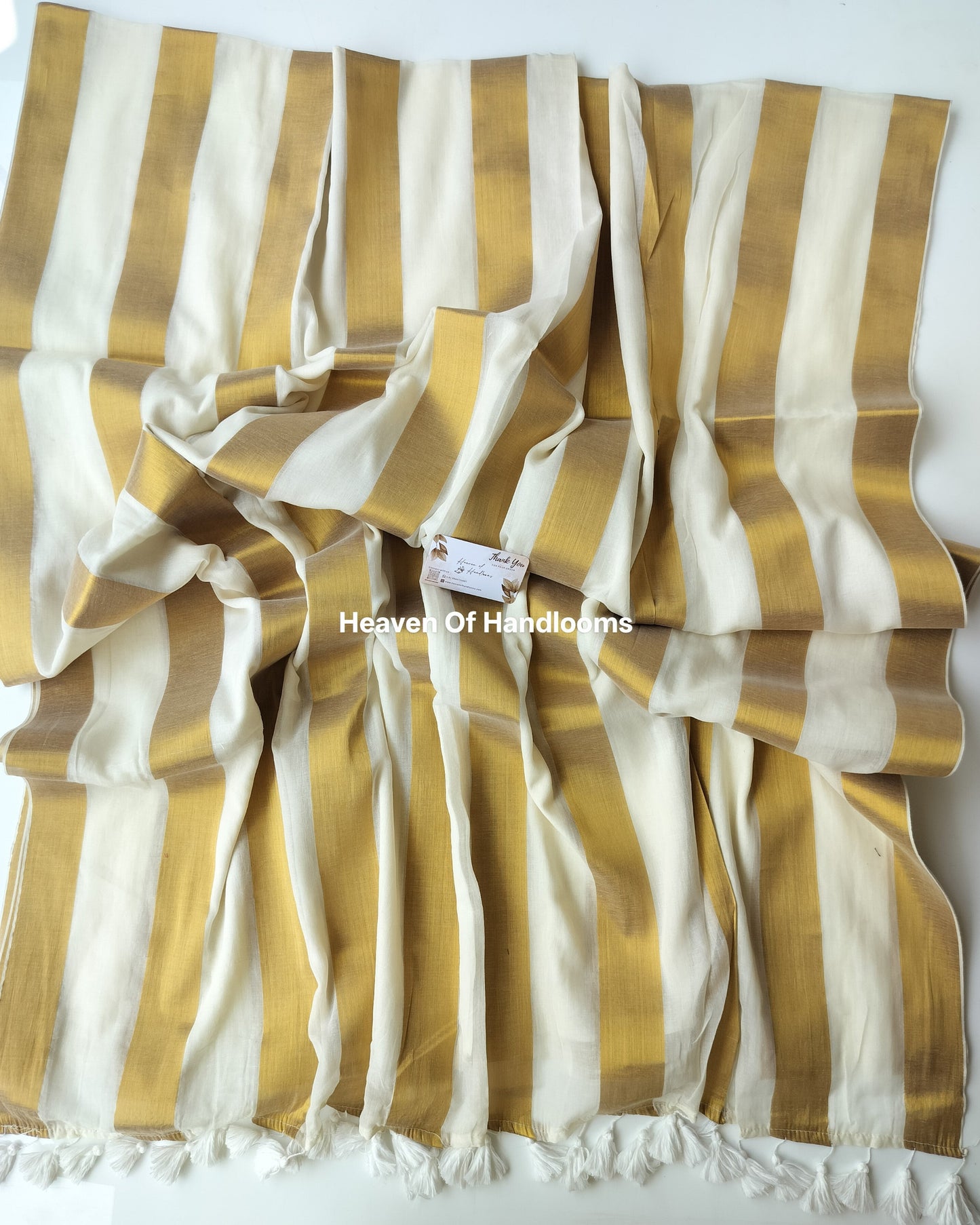 Onam-Vishu Saree -Golden Stripe