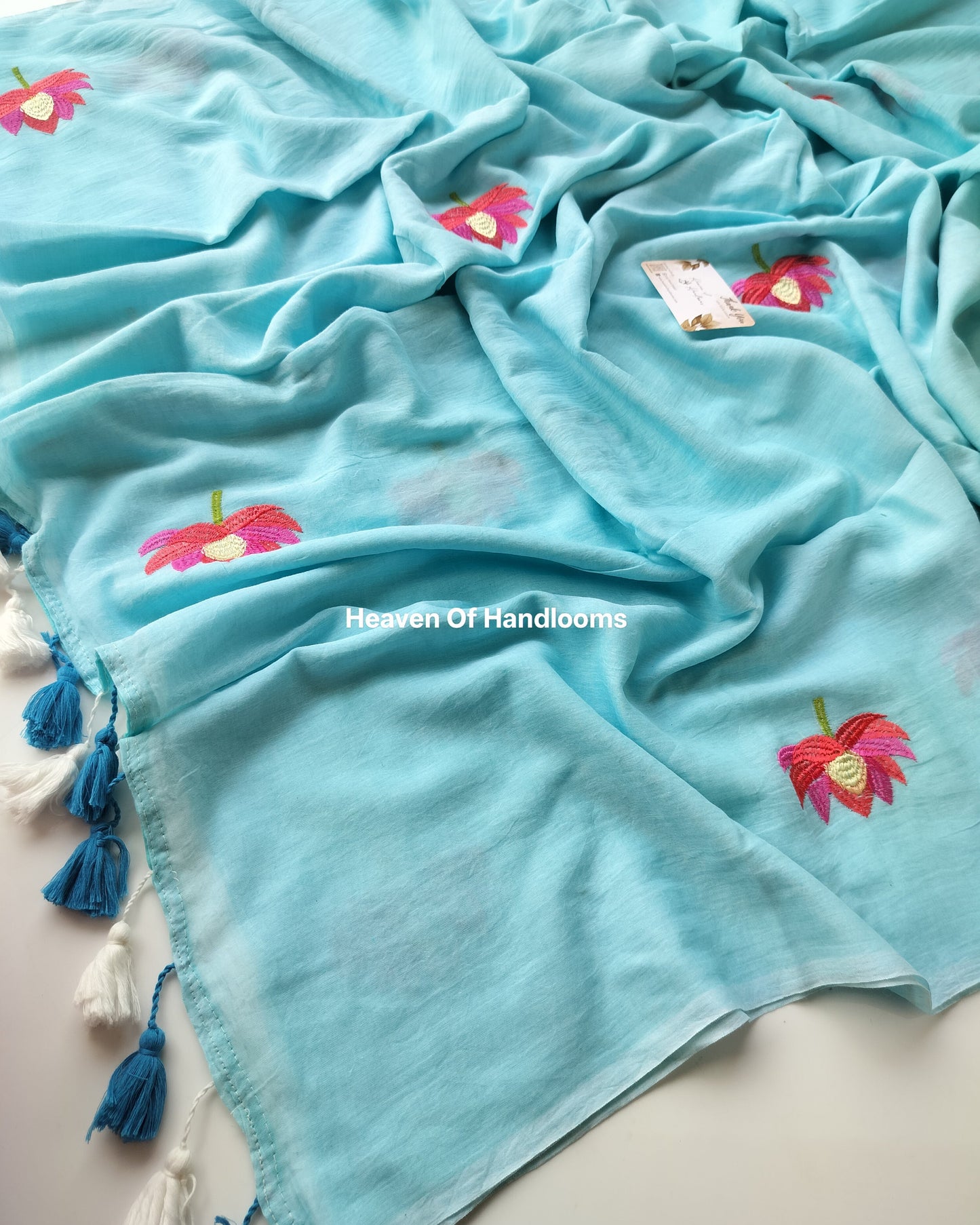Embroidery Saree -  Sky Lotus