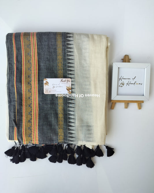 Onam-Vishu Saree - Beige Temple Border