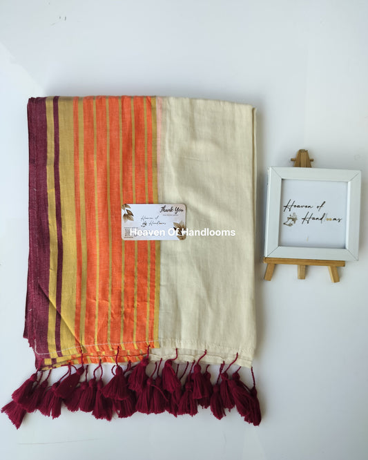 Onam-Vishu Saree - Beige with Santhoor