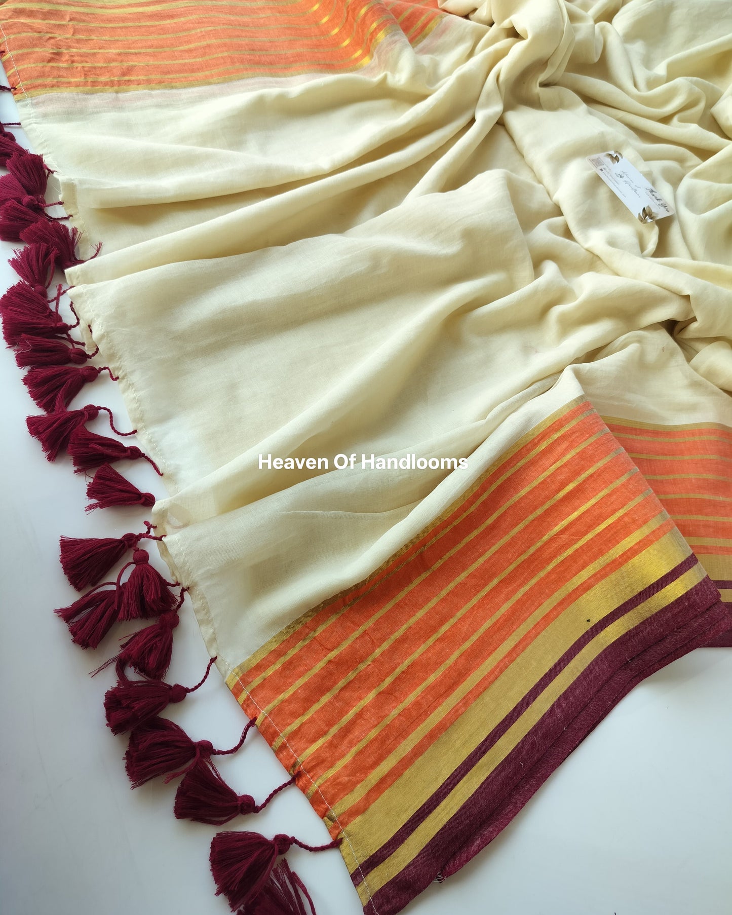 Onam-Vishu Saree - Beige with Santhoor