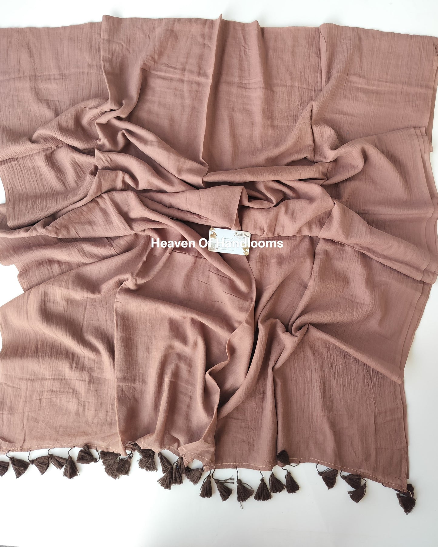Plain Mul Saree - Choco