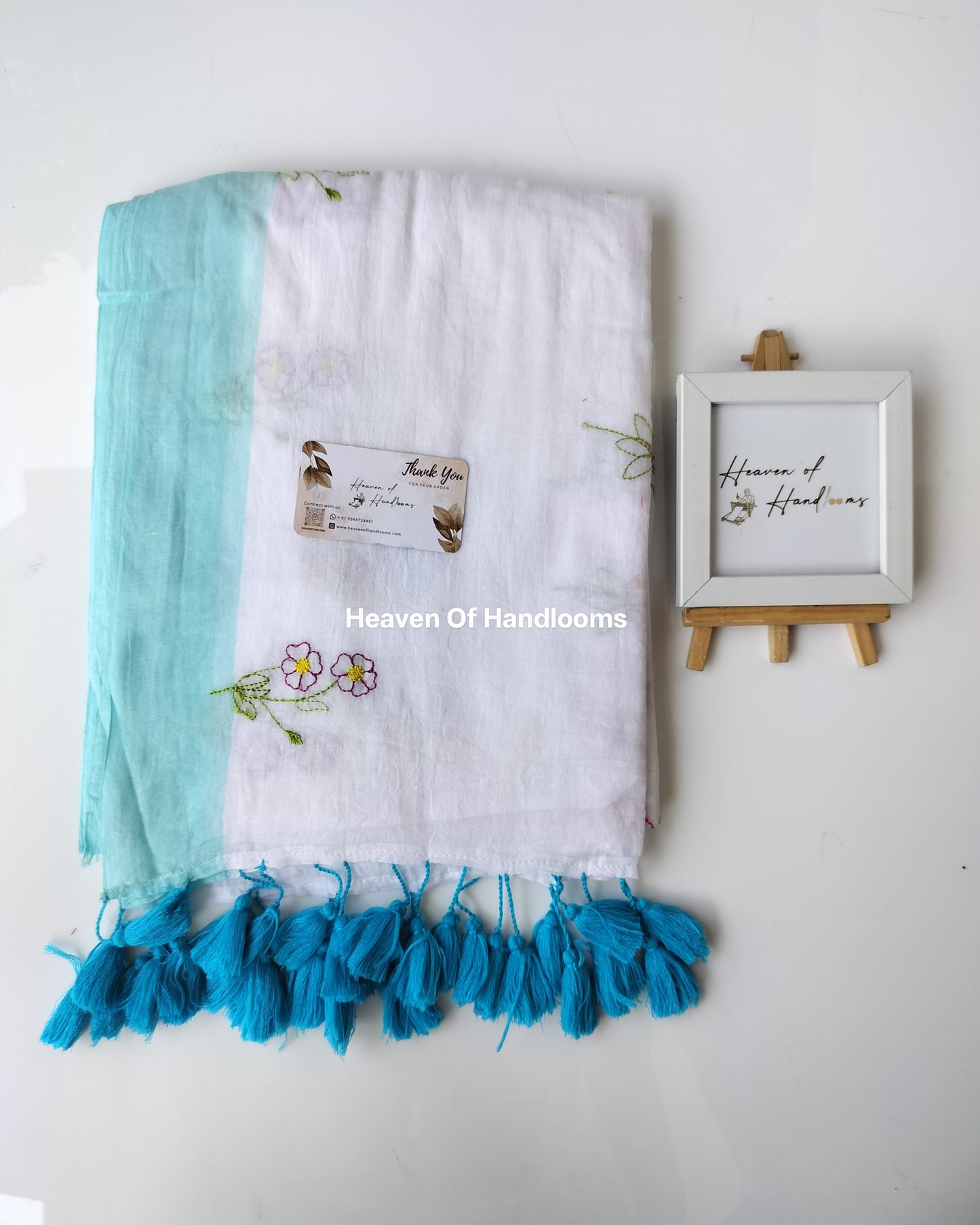 Embroidery Saree - Dove