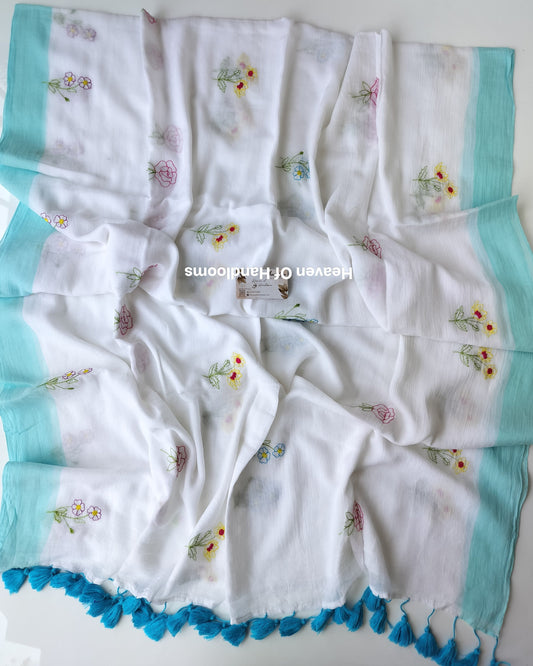 Embroidery Saree - Dove