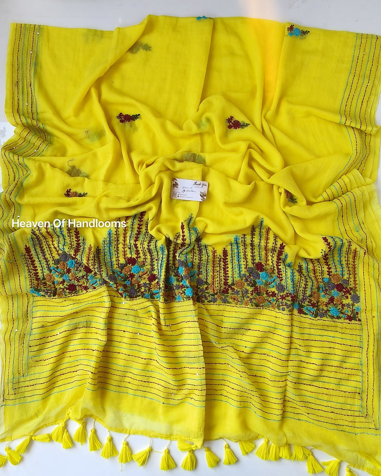 Premium Hand Stitch - Yellow Floral