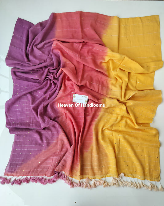 Contemporary Saree -Tri Color Jonaki