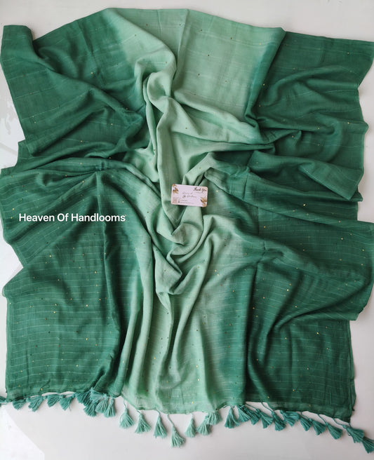 Contemporary Saree - Green Shaded Jonaki