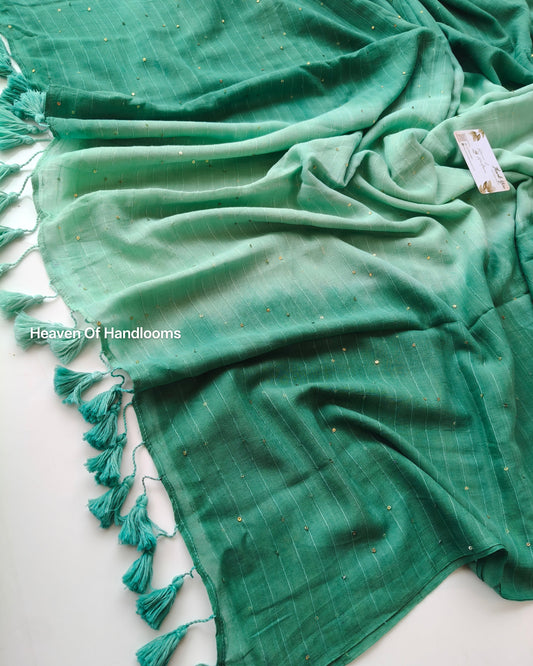 Contemporary Saree - Green Shaded Jonaki