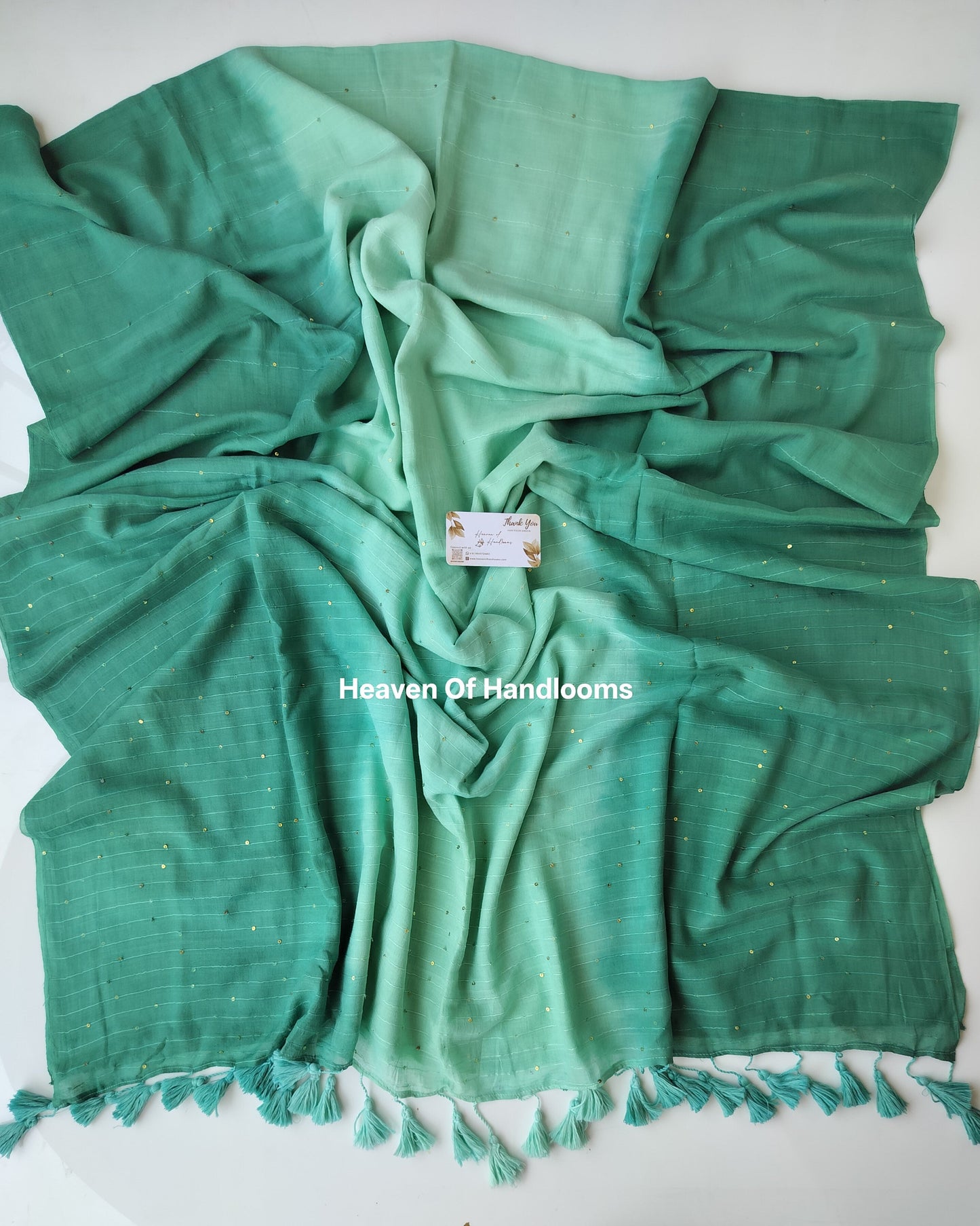 Contemporary Saree - Sea Tri Color Jonaki