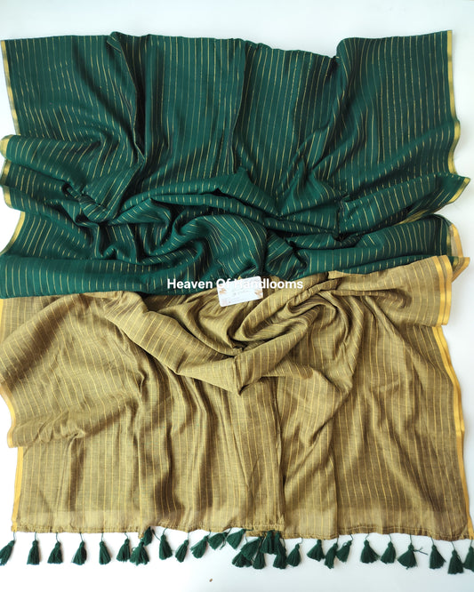 Festive Saree - Bottle Green