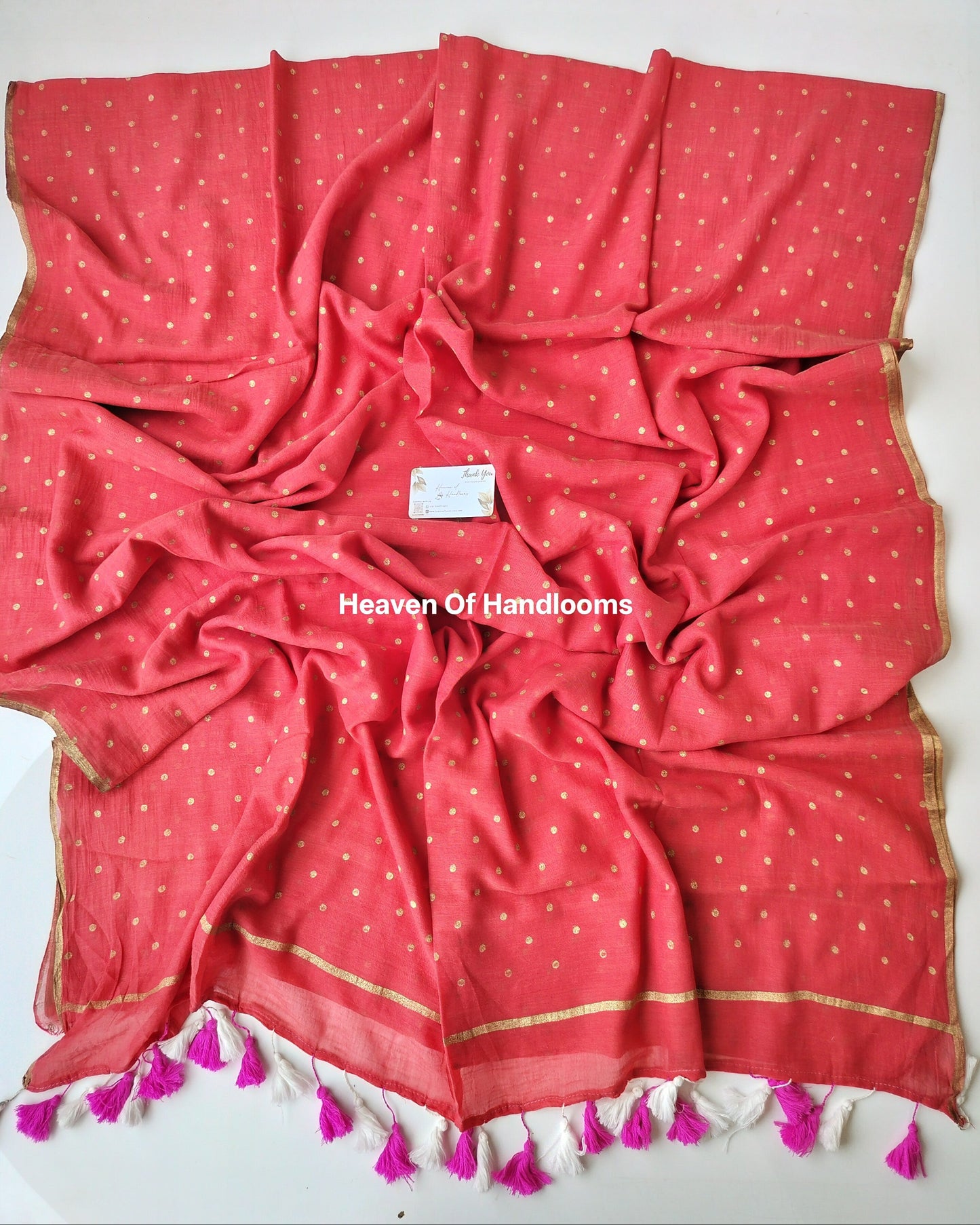 Printed Saree -  Peach Orange